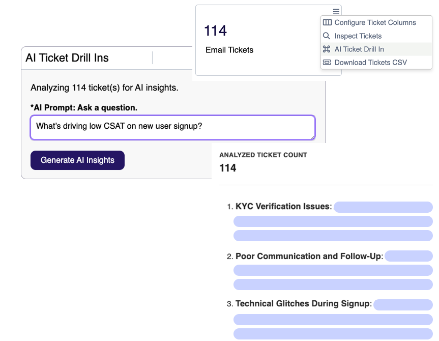 Drill into tickets with your own words